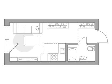 Планировки студии-апартаменты в Апарт-комплекс HighWay (ХайВэй)