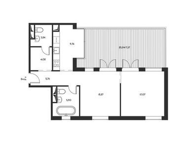 Планировки двухкомнатные в Дизайнерский дом ELEVEN 11 (Элевен 11)