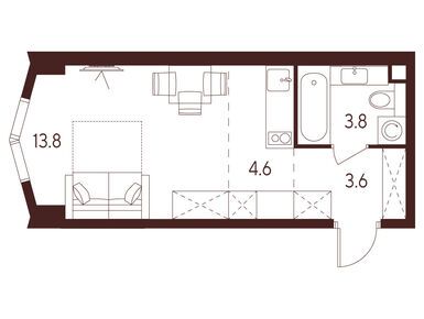 Студия 25.80 кв.м, ЖК Indy Towers (Инди Тауэрс), 16 383 518 руб.