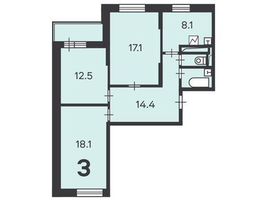 3-комнатная 74.70 кв.м, Жилой дом «Щелковское ш., д. 90, к. 1», 16 493 760 руб.