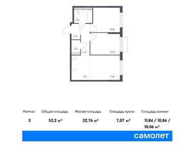 Планировки двухкомнатные в ЖК «Пригород Лесное»