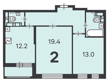 2-комнатная 62.00 кв.м, Жилой дом «Родниковая ул., д. 5А», 15 121 800 руб.