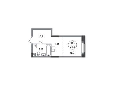 Студия 24.80 кв.м, Город-парк «Первый Московский», 6 879 365 руб.