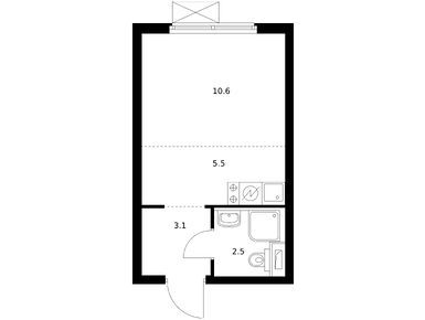 Студия 21.60 кв.м, Белая Дача парк, 5 634 684 руб.