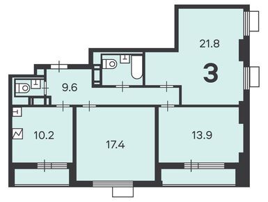 3-комнатная 77.70 кв.м, Жилой дом «Мневники ул., д. 6А», 23 558 640 руб.