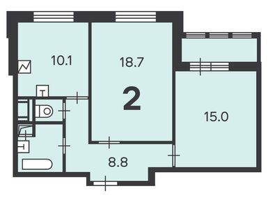 2-комнатная 57.50 кв.м, Жилой дом «Вилиса Лациса ул., д. 38, к. 1, 2», 14 587 750 руб.