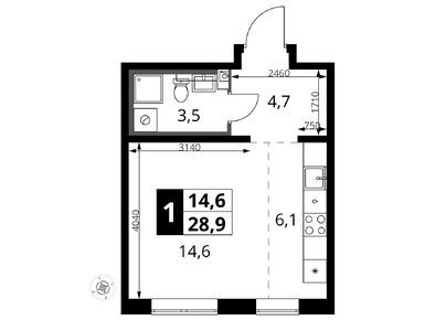 Студия 28.90 кв.м, ЖК «1-й Южный» (Первый Южный), 7 381 060 руб.