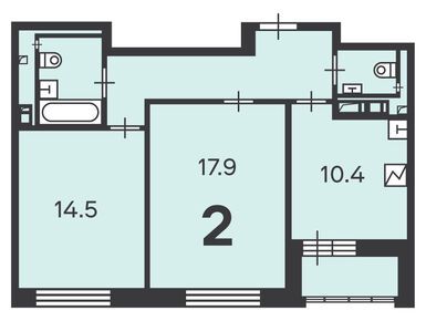 2-комнатная 57.60 кв.м, Жилой дом «Пролетарский пр-кт, д. 14А», 16 479 360 руб.