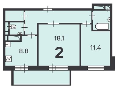 2-комнатная 56.00 кв.м, Жилой дом «Фонвизина ул., д. 7А», 17 063 200 руб.