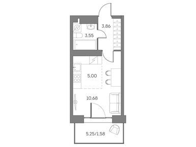 Студия 24.67 кв.м, ЖК «Аквилон BESIDE 2.0», 10 443 048 руб.