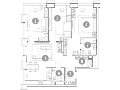 Планировки 4-к. апартаменты в «Мираполис»