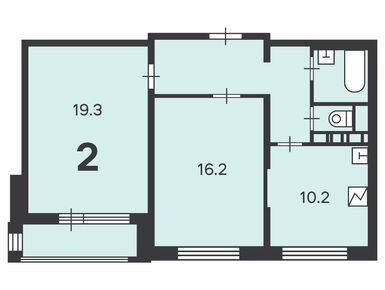 Планировки двухкомнатные в Жилой дом «Кварцевая ул., д. 2-5»