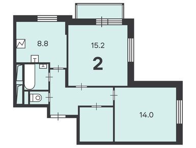 2-комнатная 53.50 кв.м, Жилой дом «2-я ул. Синичкина, д. 5», 16 713 400 руб.