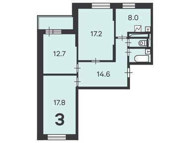 3-комнатная 74.90 кв.м, Жилой дом «Щелковское ш., д. 90, к. 1», 17 047 240 руб.