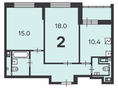 2-комнатная 59.40 кв.м, Жилой дом «Пролетарский пр-кт, д. 14А», 17 166 600 руб.