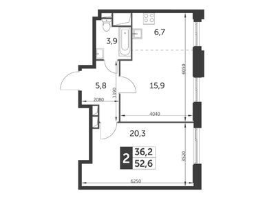 2-комнатная 53.50 кв.м, ЖК «Рихард», 28 335 216 руб.