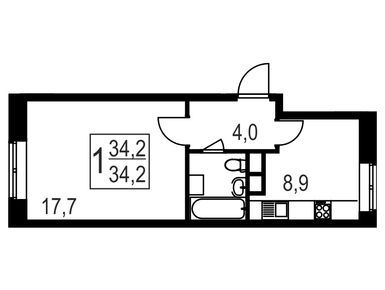 Студия 34.20 кв.м, ЖК «Восточный» (Звенигород), 3 853 861 руб.