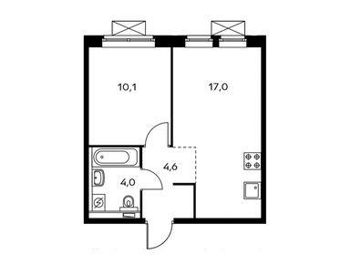 1-комнатная 35.40 кв.м, Мякинино парк, 10 963 380 руб.