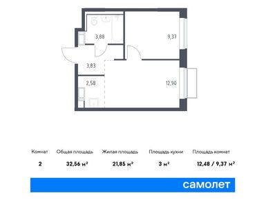 Планировки однокомнатные в ЖК «Томилино Парк»