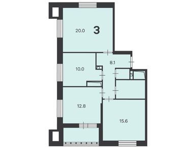 3-комнатная 72.50 кв.м, Жилой дом «1-й Пехотный пер., д. 2», 24 570 250 руб.