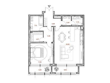 1-комнатная 93.22 кв.м, Клубный дом LUCE, 247 033 000 руб.