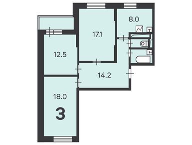 3-комнатная 74.20 кв.м, Жилой дом «Щелковское ш., д. 90, к. 1», 16 383 360 руб.