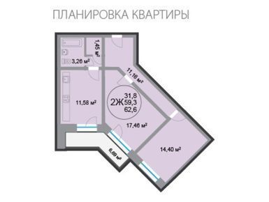 Планировки двухкомнатные в ЖК «28 микрорайон» (ЖК «Преображенский квартал»)
