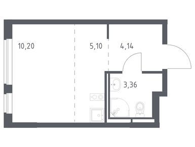 Студия 22.80 кв.м, ЖК «Мытищи Парк», 4 369 643 руб.