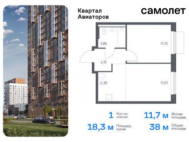 Планировки двухкомнатные в ЖК «Квартал Авиаторов»