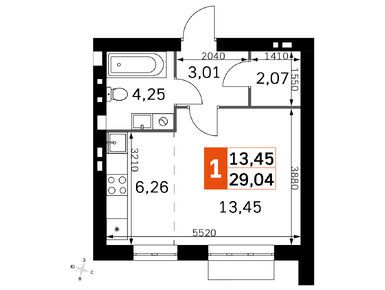 Студия 29.04 кв.м, ЖК «Жаворонки Клаб», 6 179 712 руб.