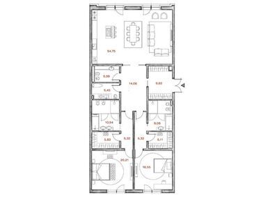 2-комнатная 169.13 кв.м, Клубный дом LUCE, 473 564 000 руб.