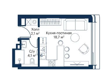 Студия 24.45 кв.м, ЖК City Bay (Сити Бэй), 13 165 360 руб.