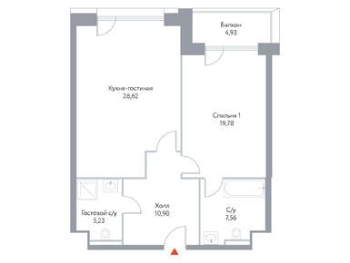 Планировки 1-к. апартаменты в Апарт-комплекс HILL8 (Хилл8)