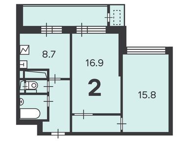 2-комнатная 54.10 кв.м, Жилой дом «Фонвизина ул., д. 7А», 17 155 110 руб.