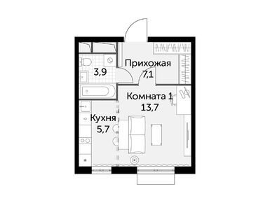 Студия 30.40 кв.м, ЖК «Римский», 7 696 794 руб.