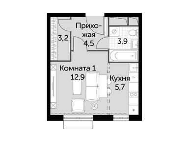 Студия 30.20 кв.м, ЖК «Римский», 7 721 929 руб.