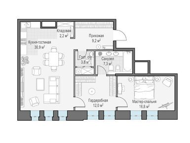 1-комнатная 88.20 кв.м, Клубный дом «Чистые Пруды», 177 830 000 руб.