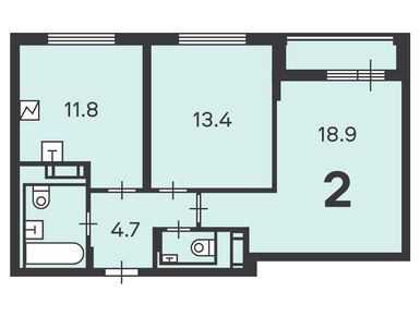 2-комнатная 54.00 кв.м, Жилой дом «13-я Парковая ул., д. 16А», 14 855 400 руб.