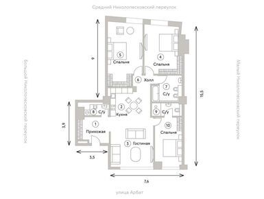 3-комнатная 128.80 кв.м, Клубный дом Turandot Residences (Турандот Резиденсес), 149 136 842 руб.