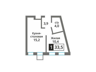 Планировки однокомнатные в ЖК «Отрада»