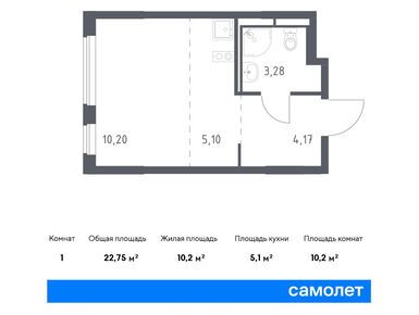 Студия 22.75 кв.м, ЖК «Мытищи Парк», 4 543 539 руб.