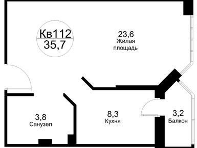 Планировки однокомнатные в ЖК «Москворецкий»