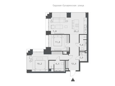 2-комнатная 86.39 кв.м, ЖК Forum (Форум), 138 097 093 руб.