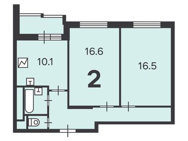 2-комнатная 57.30 кв.м, Жилой дом «Архитектора Власова ул., д. 2», 21 212 460 руб.