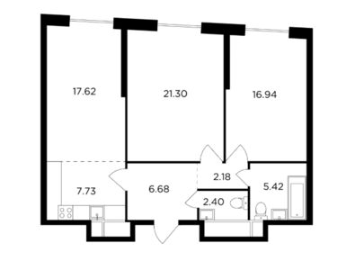 3-комнатная 80.27 кв.м, ЖК «Кутузов Grad II» (Кутузовград), 30 500 000 руб.