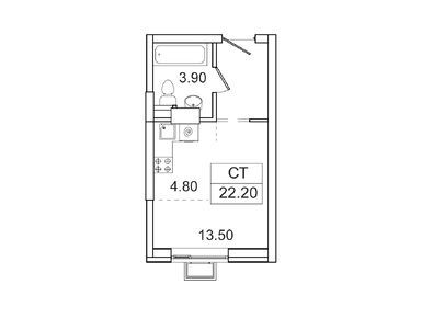 Студия 22.20 кв.м, ЖК «Видный берег-2», 6 159 544 руб.