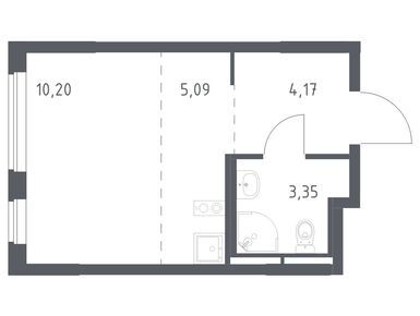 Студия 22.81 кв.м, ЖК «Мытищи Парк», 4 428 744 руб.