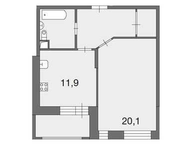 1-комнатная 46.60 кв.м, ЖК «Ново-Никольское», 6 291 000 руб.