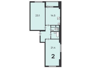 Планировки двухкомнатные в Жилой дом «Люблинская ул., д. 76, к. 5»