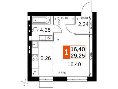 Студия 29.25 кв.м, ЖК «Жаворонки Клаб», 6 253 650 руб.